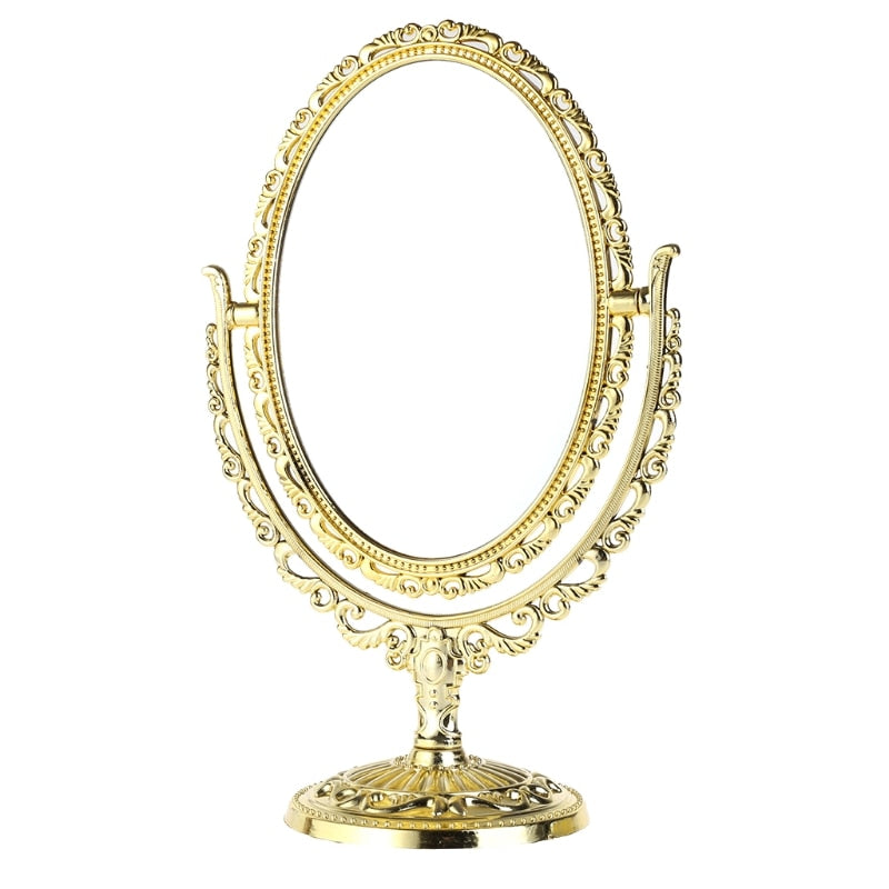 2023 New 2 Sides Makeup Mirror Stand Table Cosmetic Mirror Plastic Dresser Mirrors Tools
