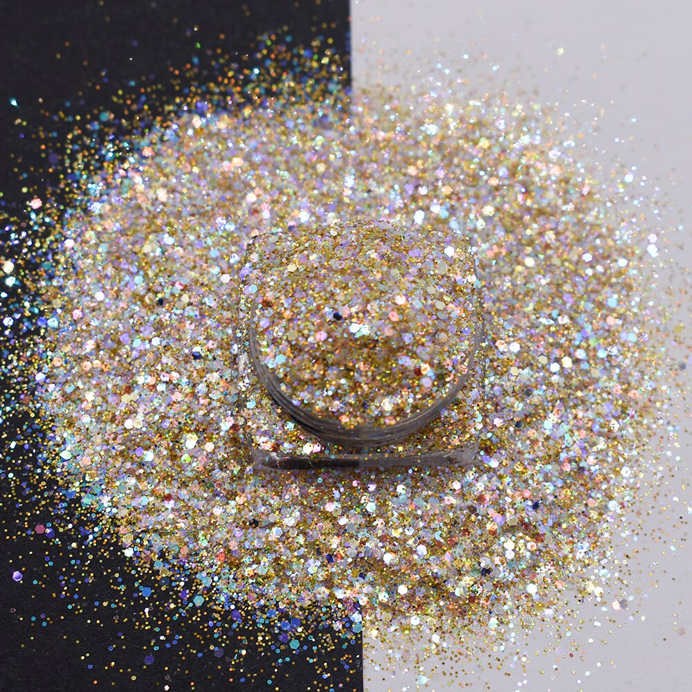 10g/Bag 2023 Wholesale New High Sparkle Glitter Cosmetic Chunky Mixed Glitter For Nail Accessories Christmas
