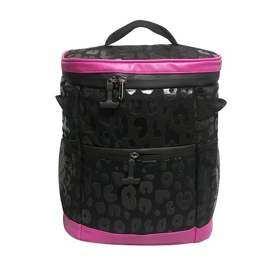 RTS US Waterproof Cooler Bag Thermal Insulated Bag Black Leopard Cow Cooler Backpacks Lunch Food Box For Camp Travel Cooler Dom