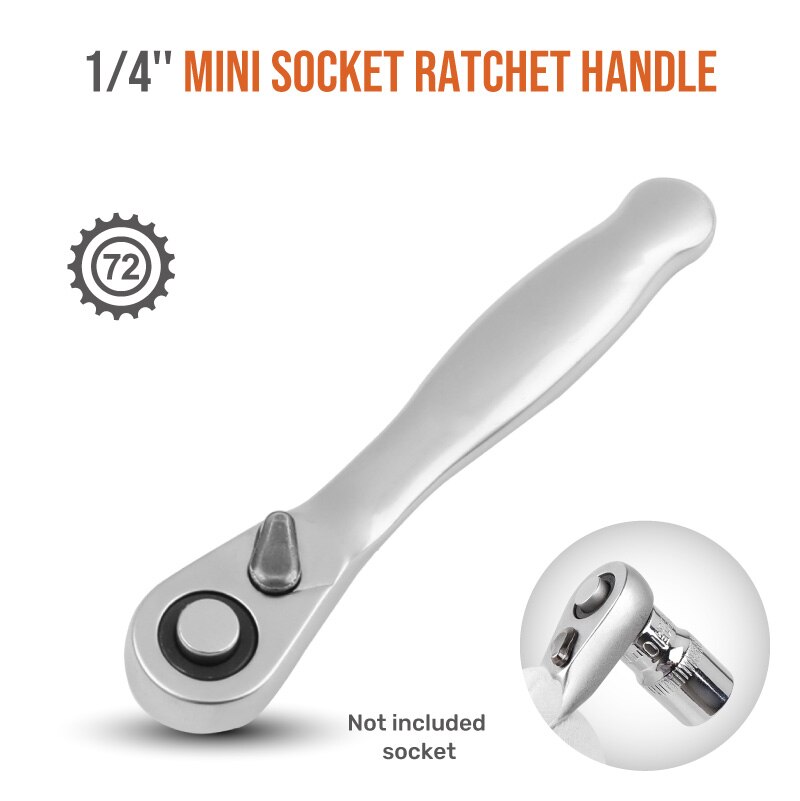 New 2 in 1 Dual Head Ratchet Socket Wrench 72 Teeth Mini Hex Bit Driver Screwdriver Handle Two-way Quick Release Wrench Spanner