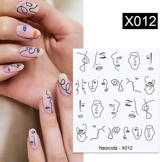 1Pc Spring Water Nail Decal And Sticker Flower Leaf Tree Green Simple Summer DIY Slider For Manicuring Nail Art Watermark