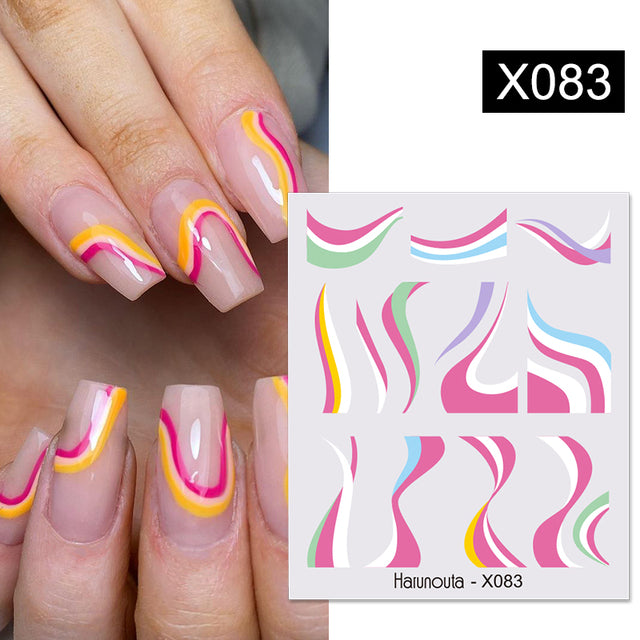 1Pc Spring Water Nail Decal And Sticker Flower Leaf Tree Green Simple Summer DIY Slider For Manicuring Nail Art Watermark