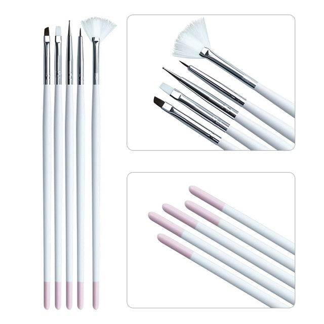 3Pcs French Stripe Nail Art Liner Brush Set Tips Ultra-thin Line Drawing Pen Dual End UV Gel Painting Brushes Manicure Tools