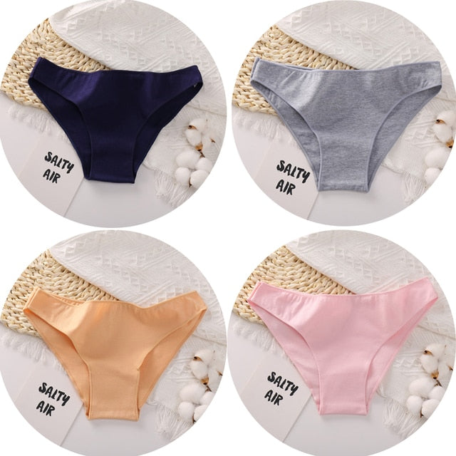 4PCS/Set Women's cotton briefs Sexy Low Waist Female Underpants Elasticity Comfortable Underwear Women's panties Lingerie M-XXL
