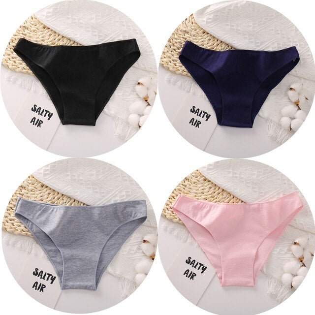 4PCS/Set Women's cotton briefs Sexy Low Waist Female Underpants Elasticity Comfortable Underwear Women's panties Lingerie M-XXL