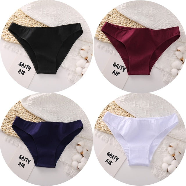 4PCS/Set Women's cotton briefs Sexy Low Waist Female Underpants Elasticity Comfortable Underwear Women's panties Lingerie M-XXL