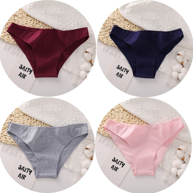 4PCS/Set Women's cotton briefs Sexy Low Waist Female Underpants Elasticity Comfortable Underwear Women's panties Lingerie M-XXL