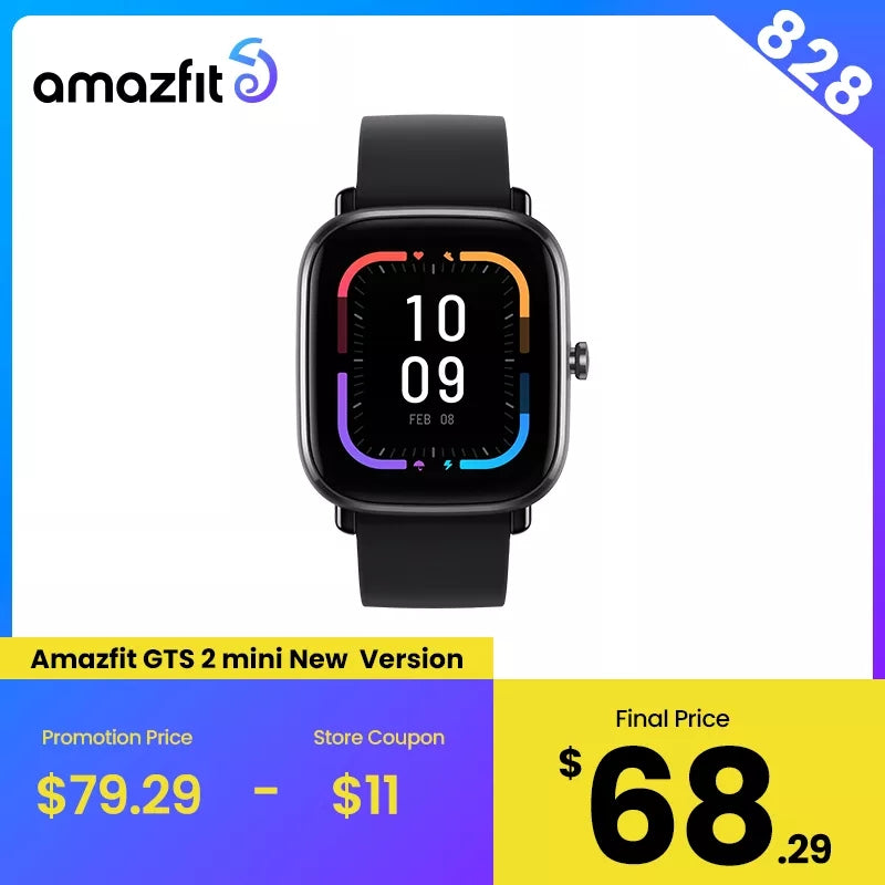 New Product 2022 Amazfit GTS 2 mini New Version Smartwatch Sleep Monitoring 68+Sports Modes Smart Watch For Android For iOS