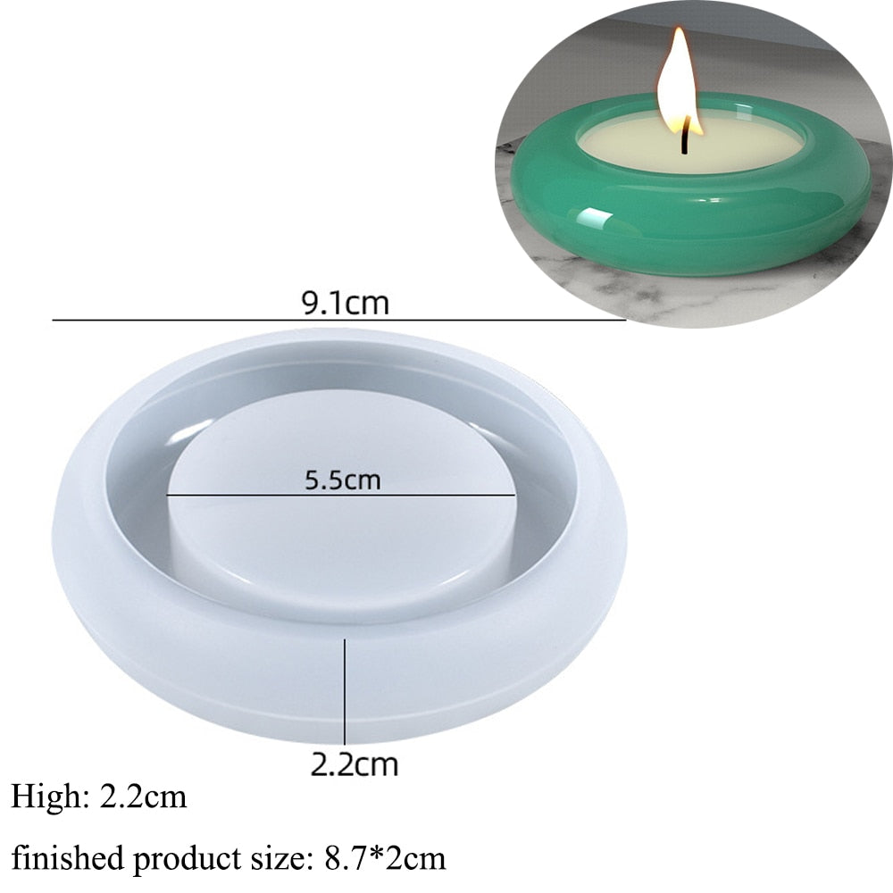 DIY Round Candle Jar Pot Silicone Molds for Making Uv Epoxy Plaster Concrete Storage Box Mould Home Decor Flower Pot Planter