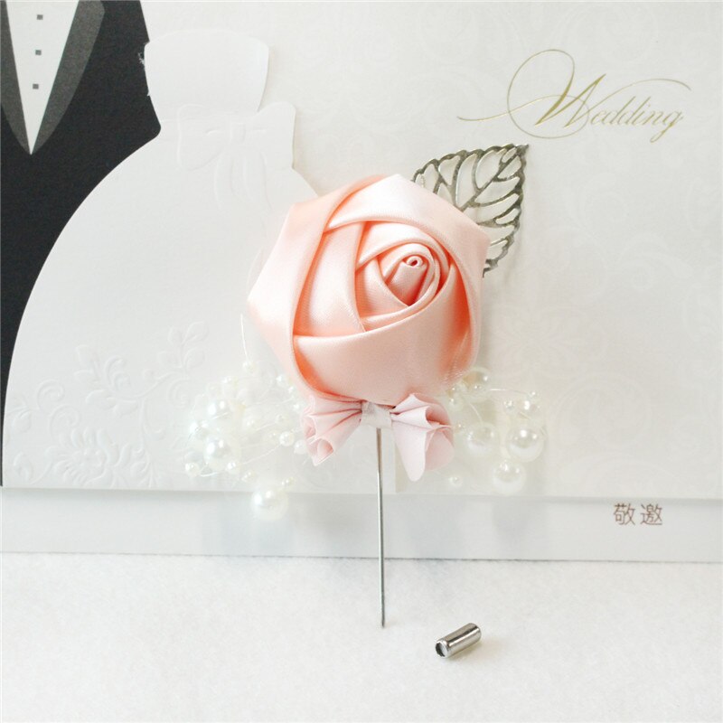 YO CHO Wedding Corsage Flower Silk Rose Groom Boutonniere Buttonhole Pin Boutonniere Men Wedding Planner Marriage Corsage Flower