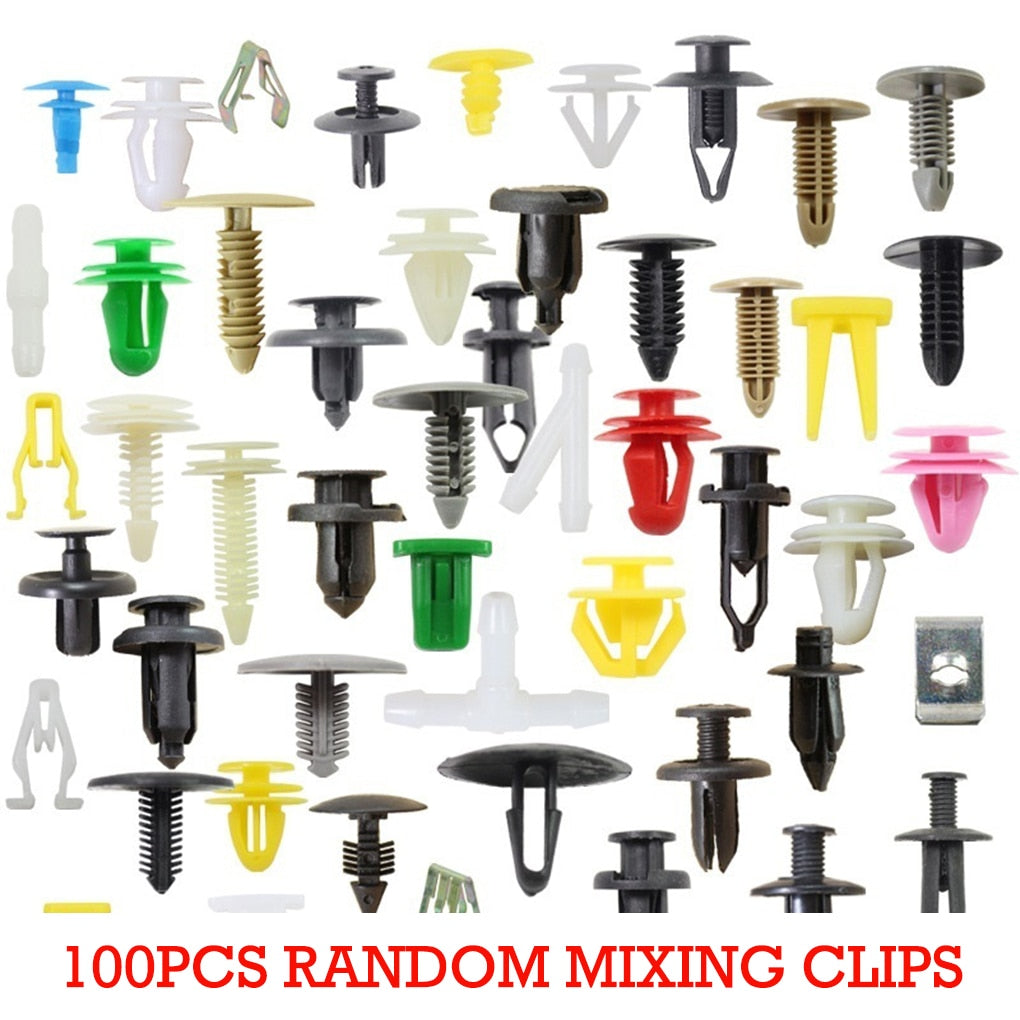 100/50 Pcs Car Clips Fastener Screws Bumper Interior Decoration Auto Plastic Random Mixing Universal Plastic