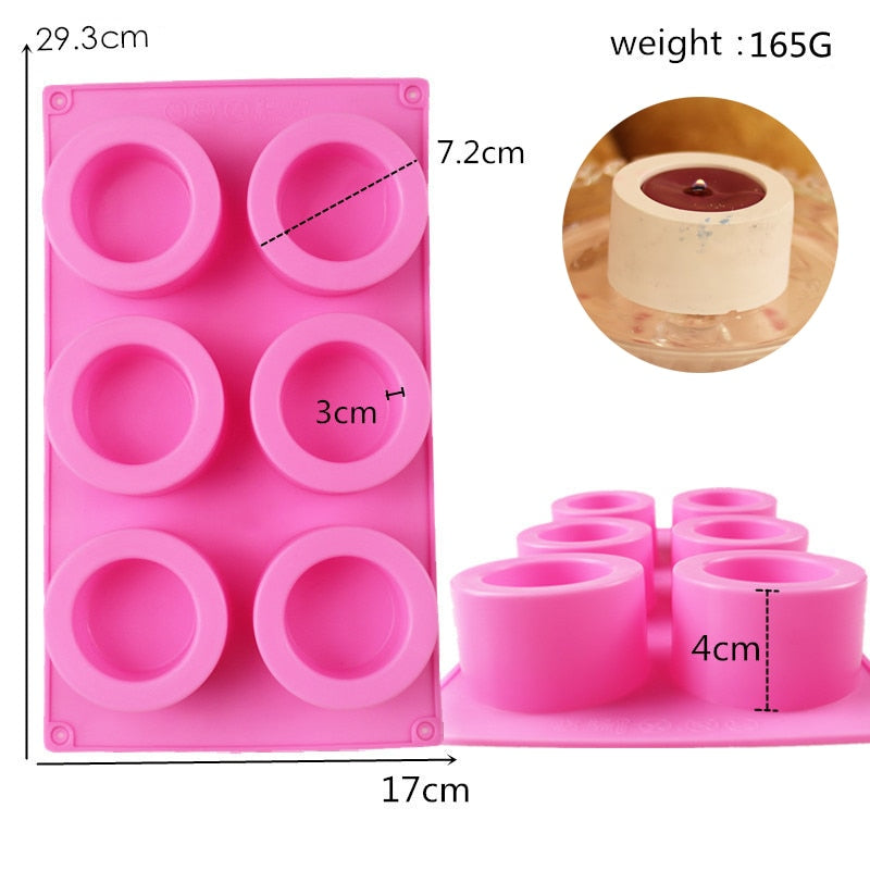 DIY Round Candle Jar Pot Silicone Molds for Making Uv Epoxy Plaster Concrete Storage Box Mould Home Decor Flower Pot Planter