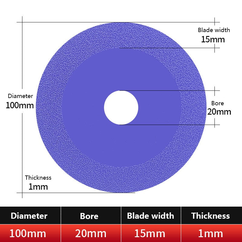 100mm Glass Cutting Disc Diamond Marble Saw Blade Ceramic Tile Jade Special Polishing Cutting Blade Sharp Brazing Grinding Disc