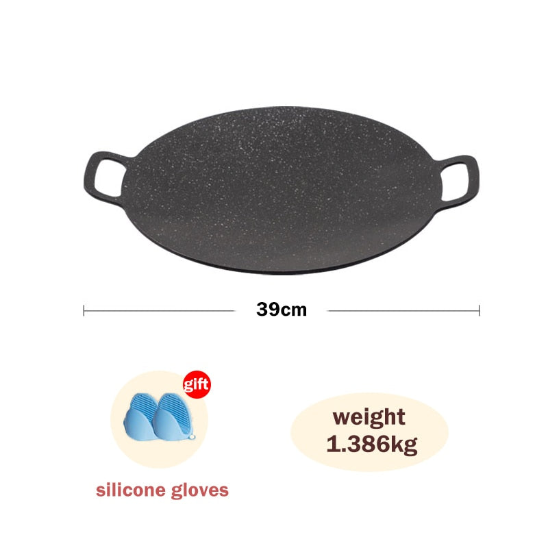 TANXIANZHE Outdoor Camping Grill Plate Korean Barbecue Plate Barbecue Meat Pot Barbecue Plate Medical Stone Frying Plate