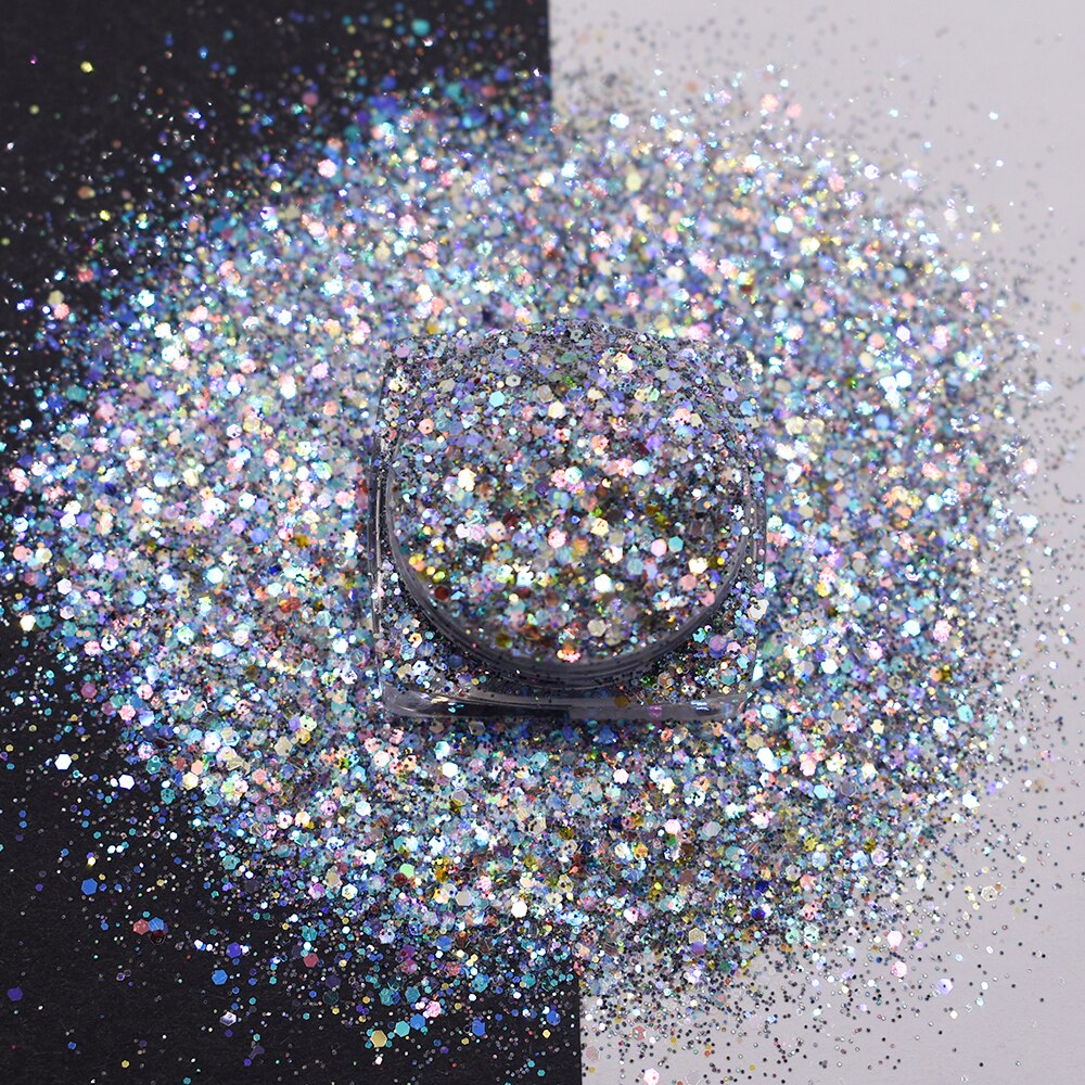 10g/Bag 2023 Wholesale New High Sparkle Glitter Cosmetic Chunky Mixed Glitter For Nail Accessories Christmas