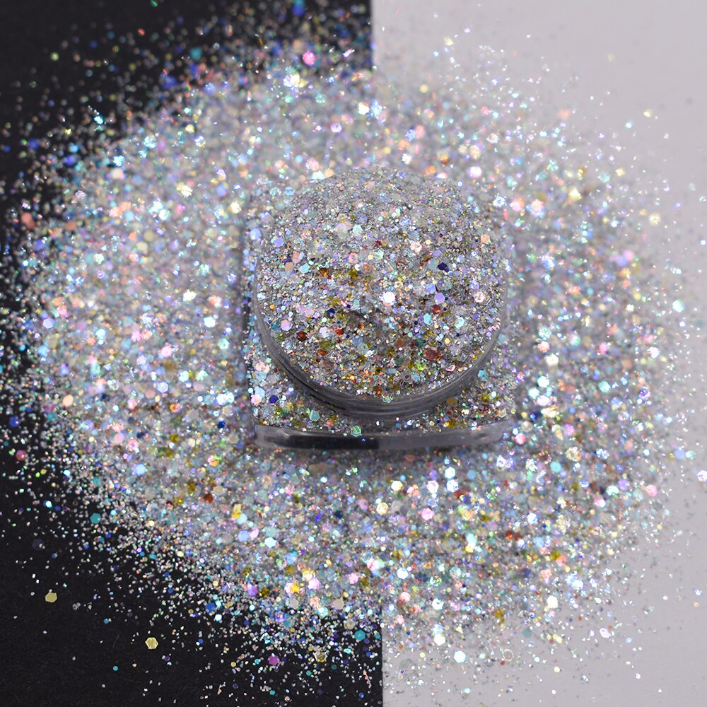 10g/Bag 2023 Wholesale New High Sparkle Glitter Cosmetic Chunky Mixed Glitter For Nail Accessories Christmas