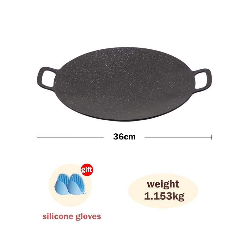 TANXIANZHE Outdoor Camping Grill Plate Korean Barbecue Plate Barbecue Meat Pot Barbecue Plate Medical Stone Frying Plate