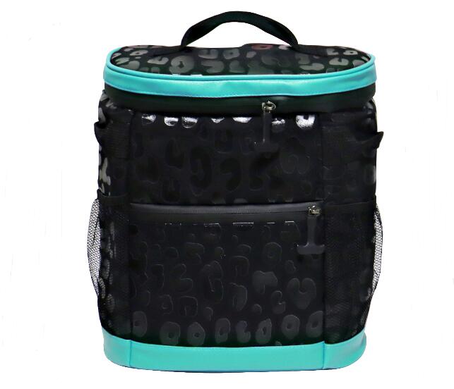 RTS US Waterproof Cooler Bag Thermal Insulated Bag Black Leopard Cow Cooler Backpacks Lunch Food Box For Camp Travel Cooler Dom