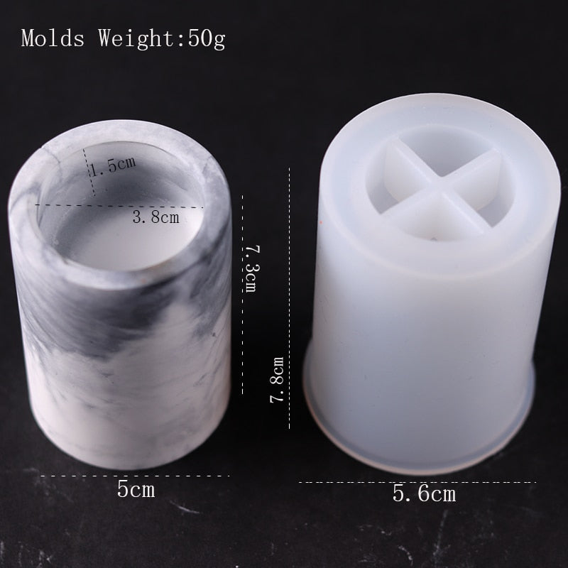 DIY Round Candle Jar Pot Silicone Molds for Making Uv Epoxy Plaster Concrete Storage Box Mould Home Decor Flower Pot Planter