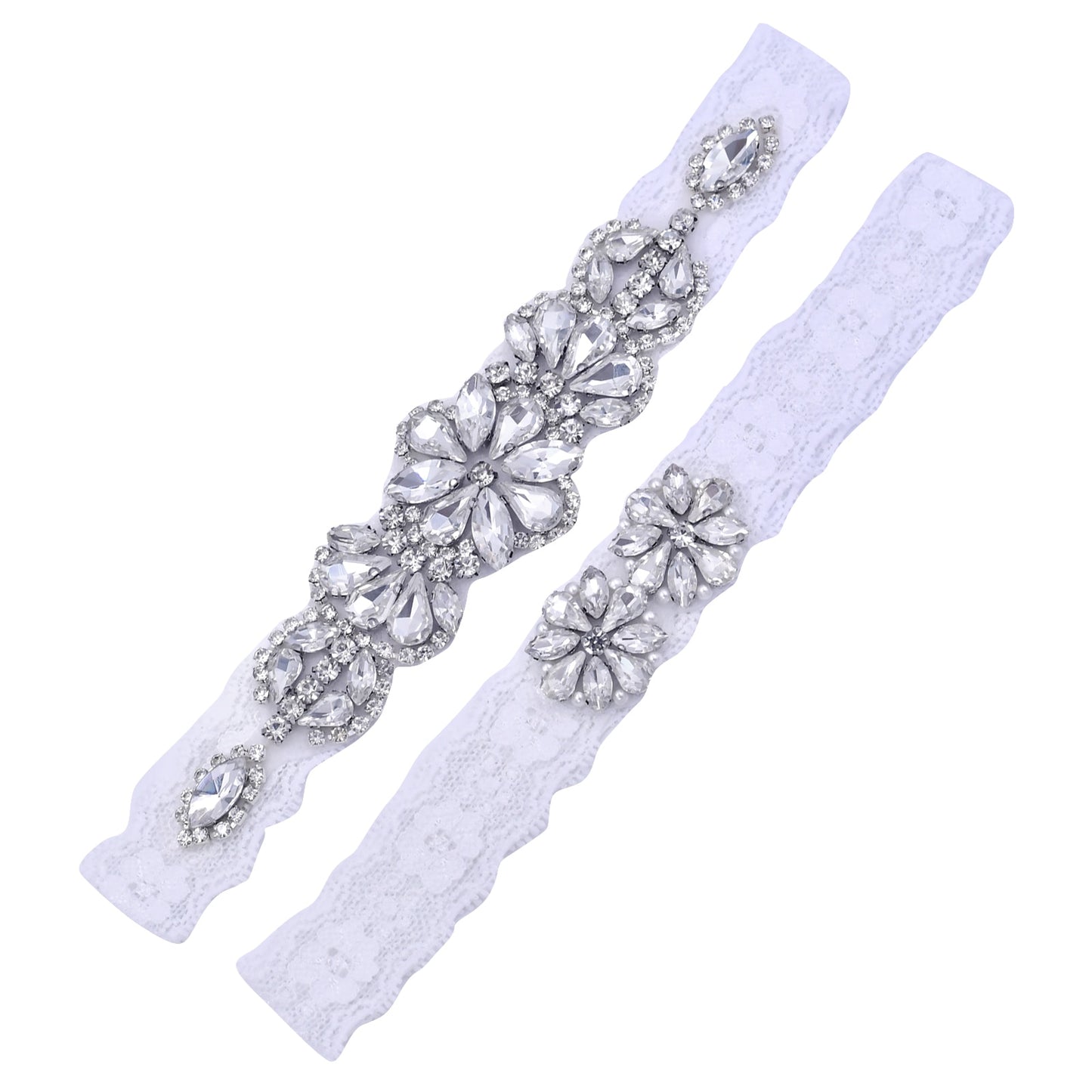 YouLaPan Bridal Garter White Embroidery Floral Leg Loops Sexy Garter Leg Straps Female Wedding Lace Leg Loops for Thigh TH40 41