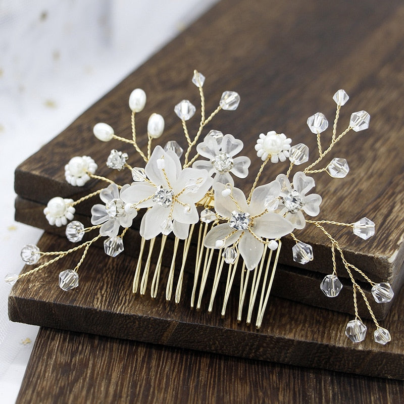 Crystal Wedding Hair Combs Miraculous Women Headbands Accessories Flower Bridal Headpiece Clip Bride Jewelry Gift