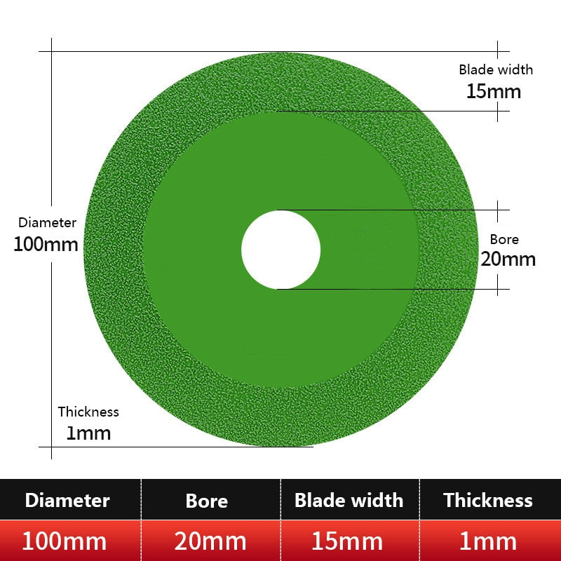 100mm Glass Cutting Disc Diamond Marble Saw Blade Ceramic Tile Jade Special Polishing Cutting Blade Sharp Brazing Grinding Disc