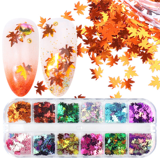 12 Grids Iridescent Nails Aurora Glitter Crystal Fire Flakes Holographic Sparkle Sequins Charms Gel Polish Manicure Flash CHJDP