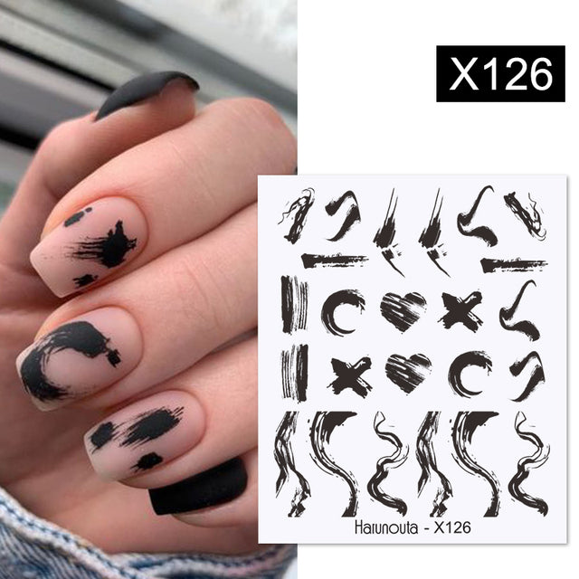 1Pc Spring Water Nail Decal And Sticker Flower Leaf Tree Green Simple Summer DIY Slider For Manicuring Nail Art Watermark