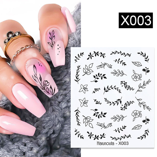 1Pc Spring Water Nail Decal And Sticker Flower Leaf Tree Green Simple Summer DIY Slider For Manicuring Nail Art Watermark