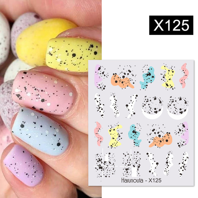 1Pc Spring Water Nail Decal And Sticker Flower Leaf Tree Green Simple Summer DIY Slider For Manicuring Nail Art Watermark