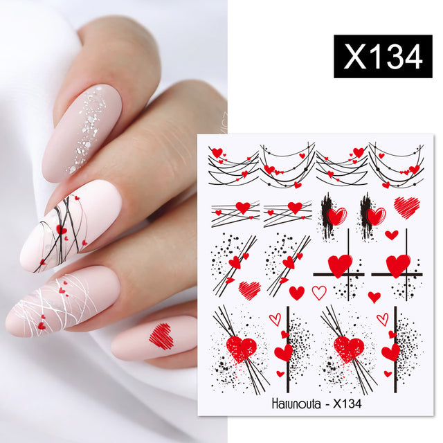 1Pc Spring Water Nail Decal And Sticker Flower Leaf Tree Green Simple Summer DIY Slider For Manicuring Nail Art Watermark