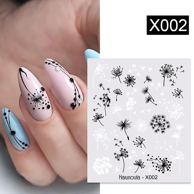 1Pc Spring Water Nail Decal And Sticker Flower Leaf Tree Green Simple Summer DIY Slider For Manicuring Nail Art Watermark