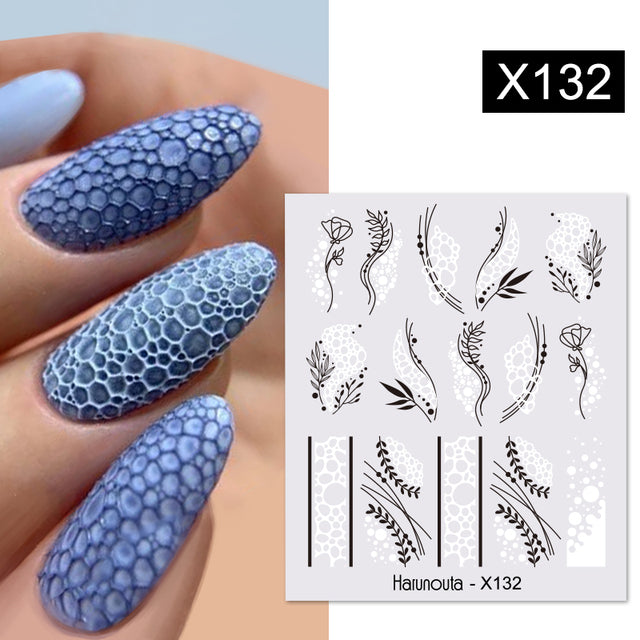 1Pc Spring Water Nail Decal And Sticker Flower Leaf Tree Green Simple Summer DIY Slider For Manicuring Nail Art Watermark