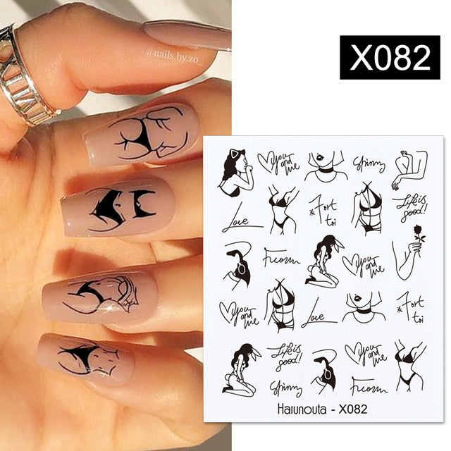 1Pc Spring Water Nail Decal And Sticker Flower Leaf Tree Green Simple Summer DIY Slider For Manicuring Nail Art Watermark