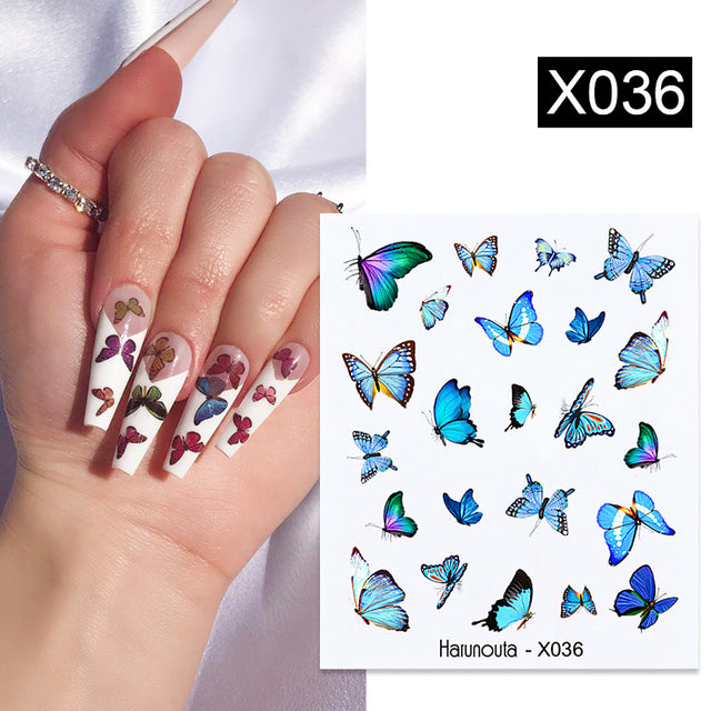 1Pc Spring Water Nail Decal And Sticker Flower Leaf Tree Green Simple Summer DIY Slider For Manicuring Nail Art Watermark