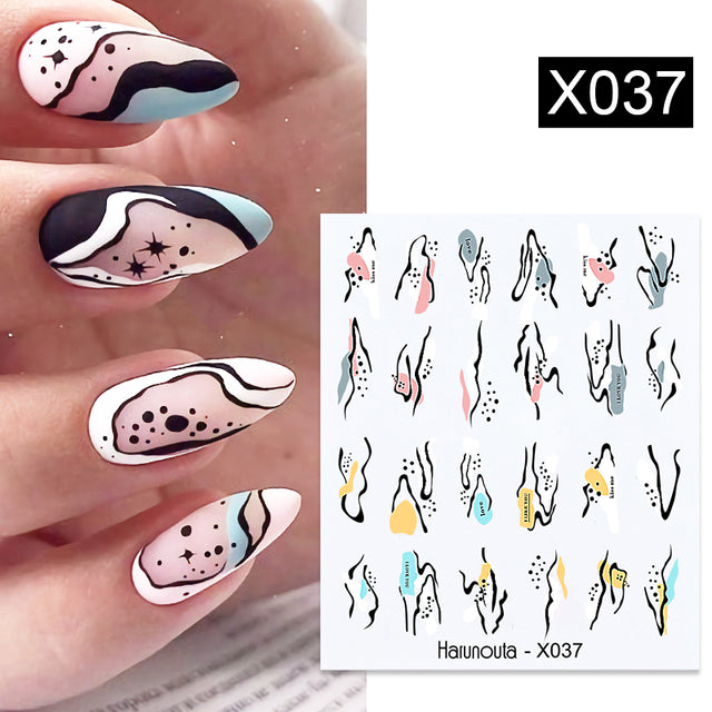 1Pc Spring Water Nail Decal And Sticker Flower Leaf Tree Green Simple Summer DIY Slider For Manicuring Nail Art Watermark