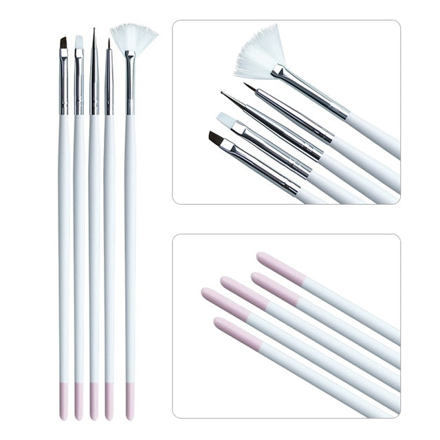 3Pcs French Stripe Nail Art Liner Brush Set Tips Ultra-thin Line Drawing Pen Dual End UV Gel Painting Brushes Manicure Tools