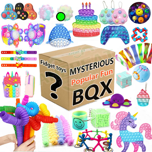 6-28pcs Random Fidget Toys Pop Mysterious Gifts Pack Surprise Box Different Fidget Set Antistress Relief Toys for Children Adult