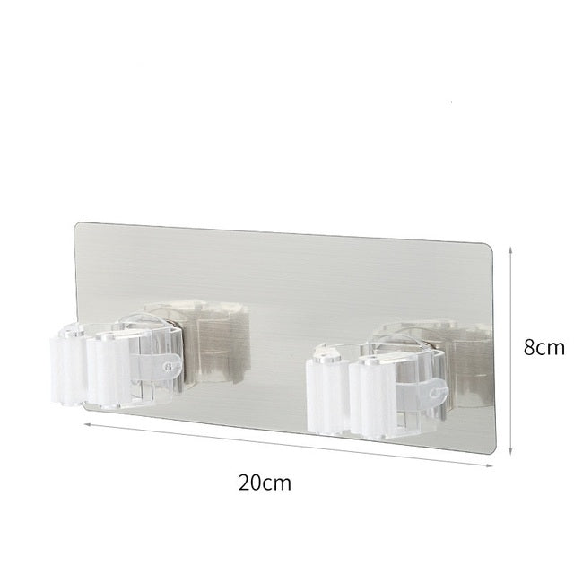 Adhesive Multi-Purpose Hooks Wall Mounted Mop Organizer Holder RackBrush Broom Hanger Hook Kitchen Bathroom Strong Hooks