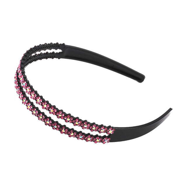 Fashion Pearl Non-Slip Rhinestone Hairbands Elastic Flower Women Hair Hoop Bands Headband Bezel Girls Hair Accessories Headdress