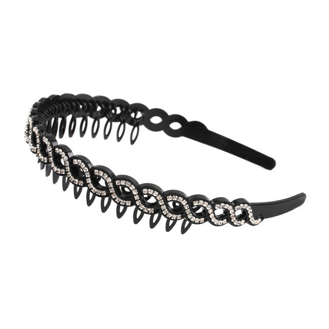Fashion Pearl Non-Slip Rhinestone Hairbands Elastic Flower Women Hair Hoop Bands Headband Bezel Girls Hair Accessories Headdress