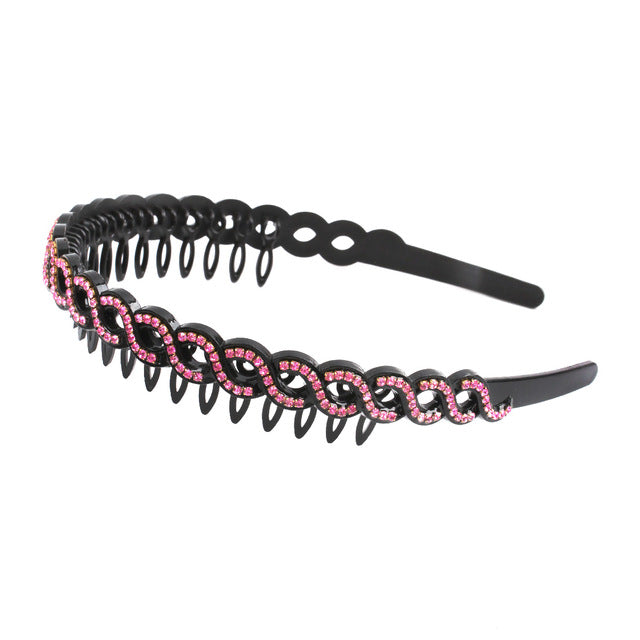 Fashion Pearl Non-Slip Rhinestone Hairbands Elastic Flower Women Hair Hoop Bands Headband Bezel Girls Hair Accessories Headdress