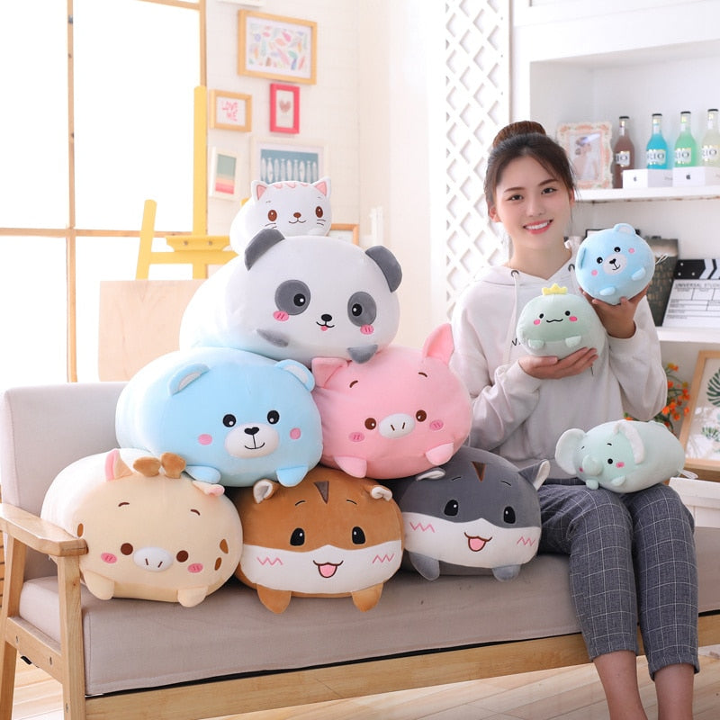 18-28CM Soft Animal Cartoon Pillow Cushion Cute Fat Dog Cat Totoro Penguin Pig Frog Plush Toy Stuffed Lovely kids Birthyday Gift