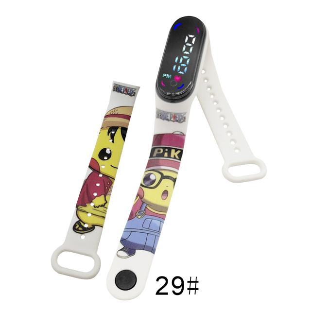 Pokemon Digital Watch Anime Pikachu Squirtle Eevee Charizard Student Silicone LED Watch Kids Puzzle Toys Children Birthday Gifts