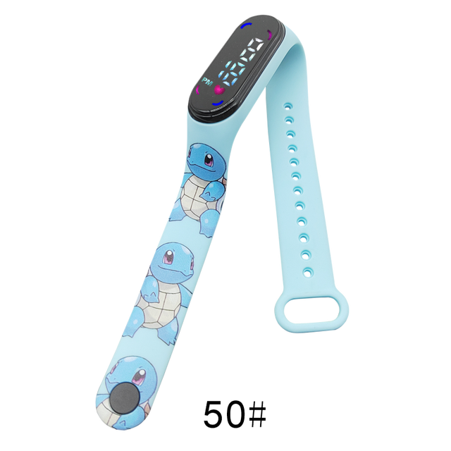 Pokemon Digital Watch Anime Pikachu Squirtle Eevee Charizard Student Silicone LED Watch Kids Puzzle Toys Children Birthday Gifts