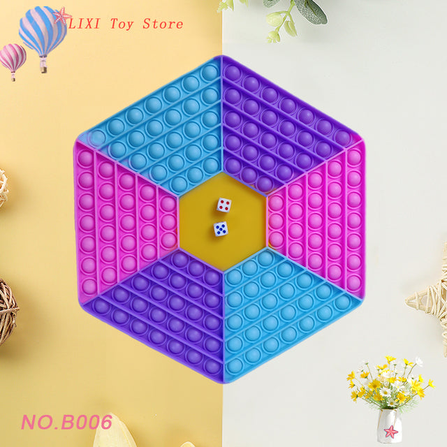 Rainbow Push Bubble Pop Fidget Stress Relief Squeeze Ball Toy for Kid Children Antistress Game Hand Simple Dimple Relax Adult
