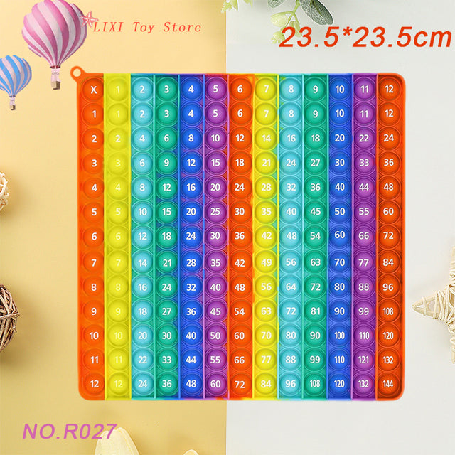 Rainbow Push Bubble Pop Fidget Stress Relief Squeeze Ball Toy for Kid Children Antistress Game Hand Simple Dimple Relax Adult