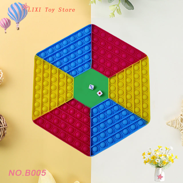 Rainbow Push Bubble Pop Fidget Stress Relief Squeeze Ball Toy for Kid Children Antistress Game Hand Simple Dimple Relax Adult