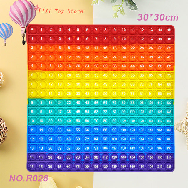 Rainbow Push Bubble Pop Fidget Stress Relief Squeeze Ball Toy for Kid Children Antistress Game Hand Simple Dimple Relax Adult