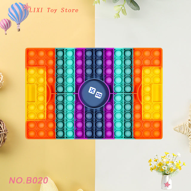 Rainbow Push Bubble Pop Fidget Stress Relief Squeeze Ball Toy for Kid Children Antistress Game Hand Simple Dimple Relax Adult